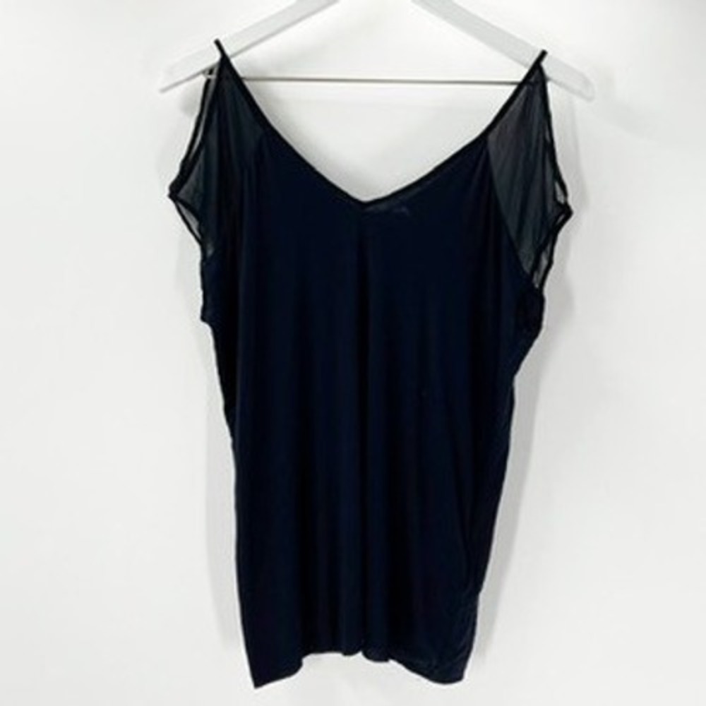 Bailey44 Navy Blue Sleeveless Top with Mesh Detail - Women's Small - Picture 3 of 5